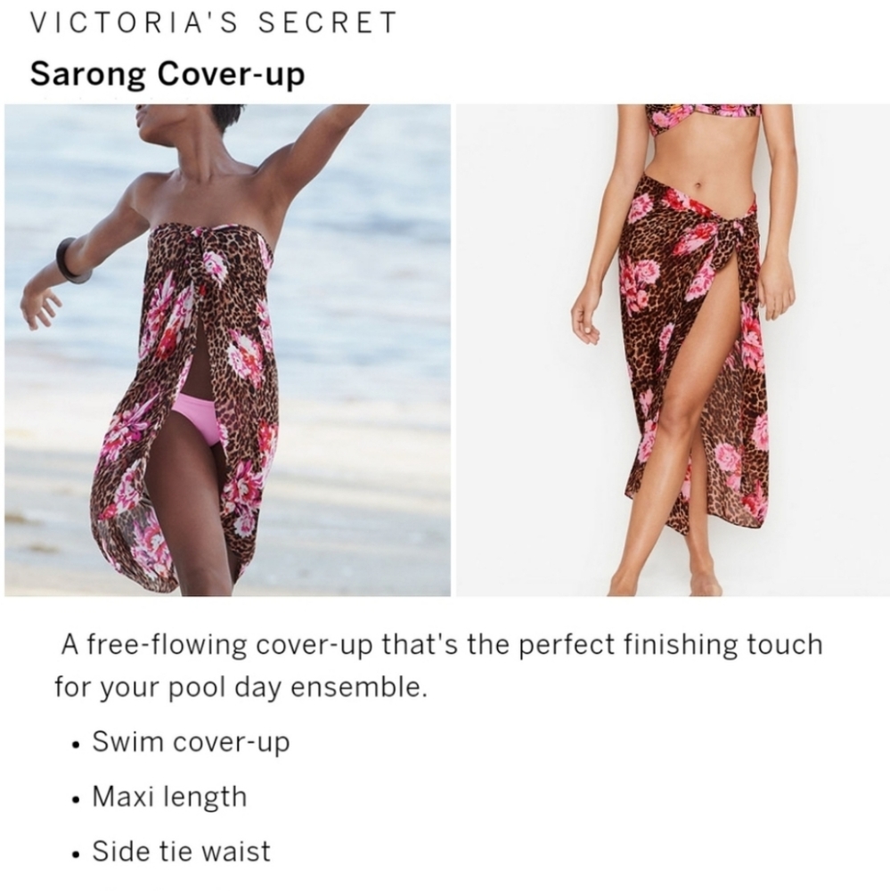 NWT Victoria's Secret Floral Cover Up Sarong - Picture 4 of 4